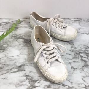 Superga Leather White Sneakers Women's size 5.5/ EU size 36